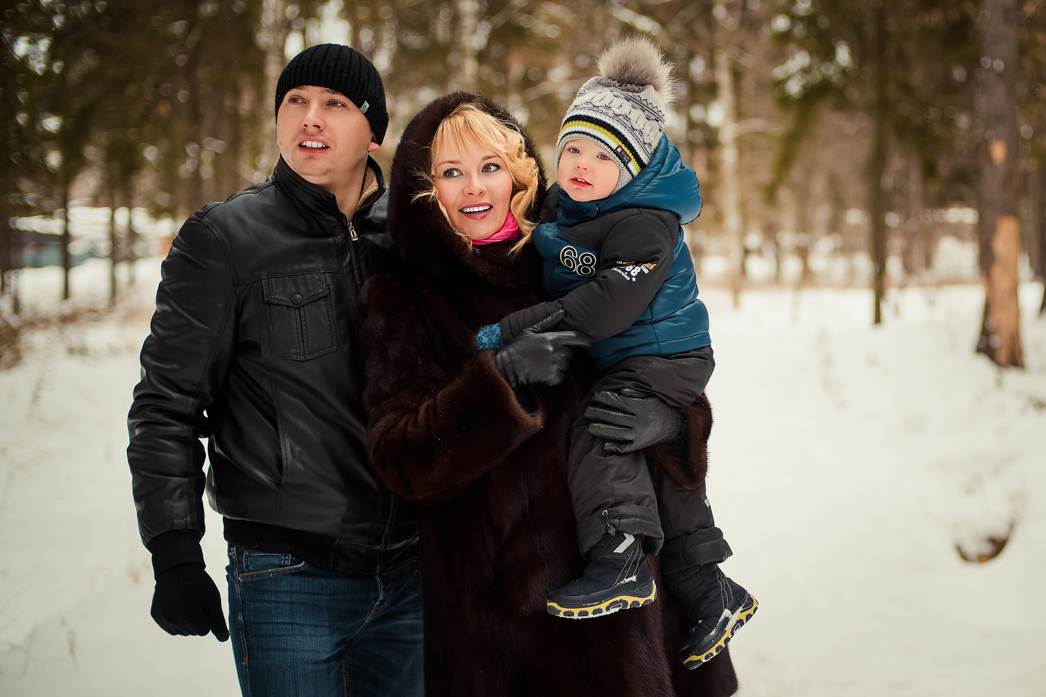 зимняя семейная фотосессия в парке
